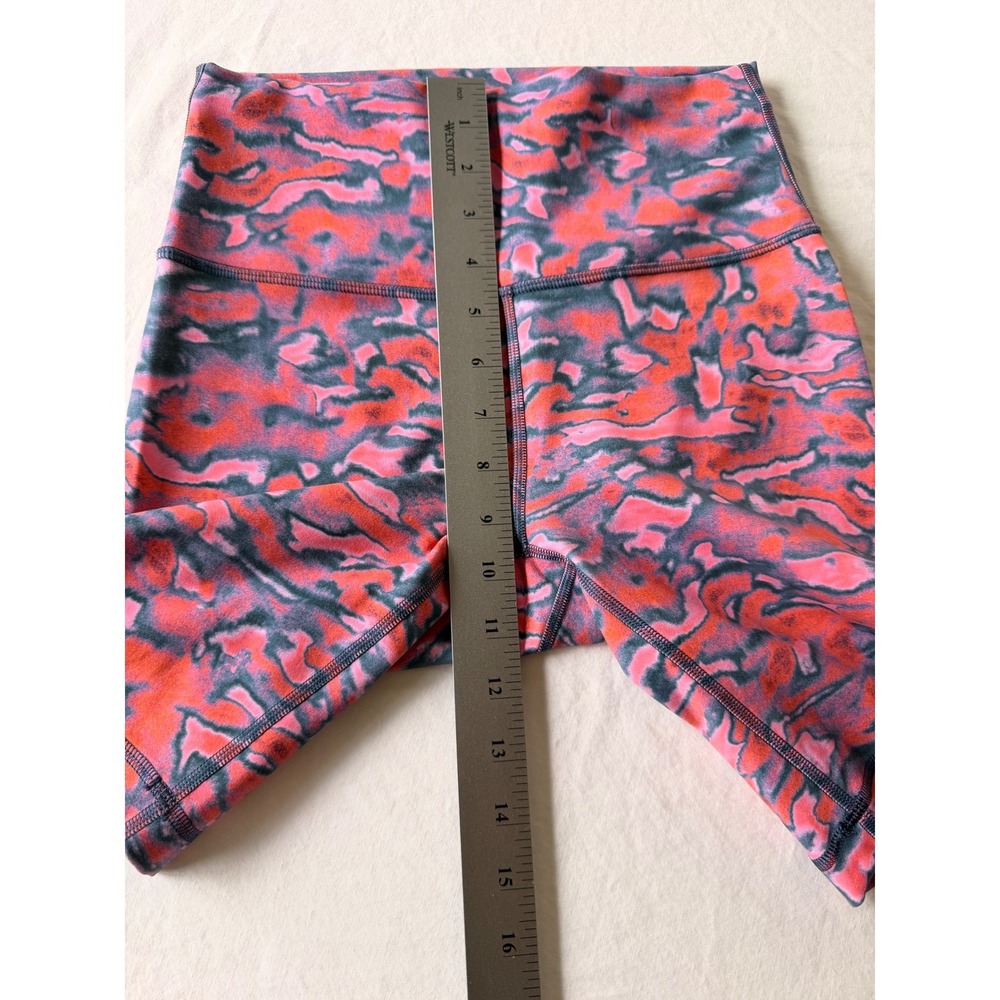 Lululemon Wunder Train High Rise Short 8 Size 6 Pink Orange Abstract Camo Camo - Picture 3 of 8